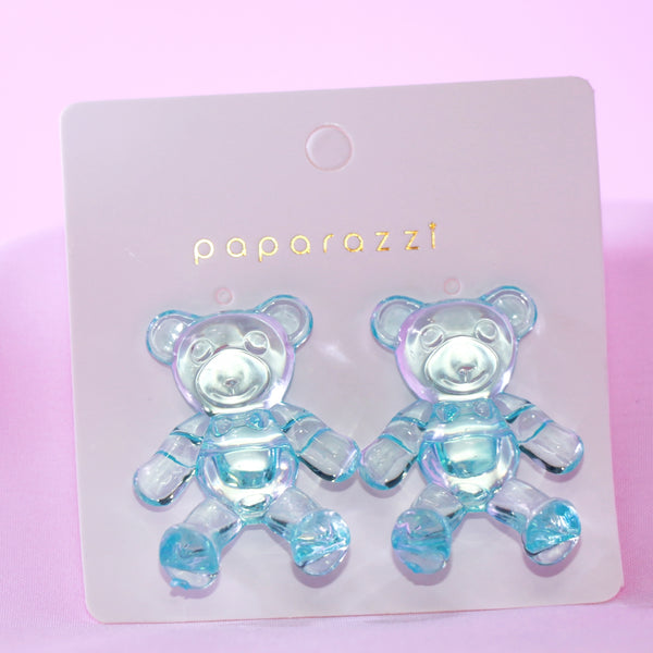 Blue Bear Dangle Earrings