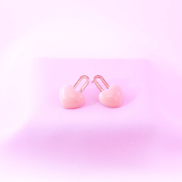 Pinky Bubble Heart Earrings