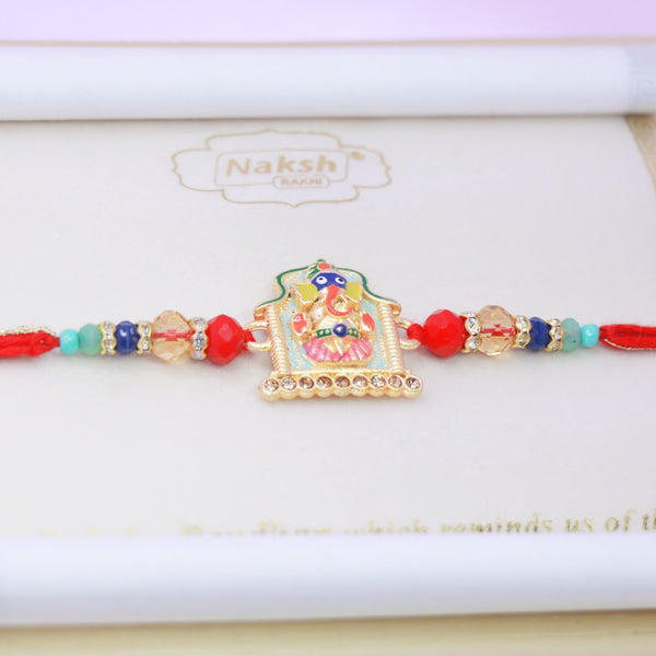 Ganesha Pearl Elegance Rakhi