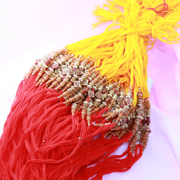 Cotton Om Bead Rakhi (6 - Pcs)
